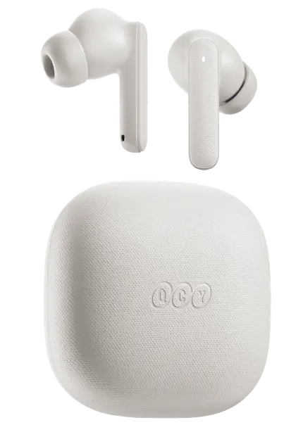 سماعة اذن لاسلكية كيو سي واي T43، بلوتوث 5.3، خاصية تقليل الضوضاء، وقت تشغيل 35 ساعة، رمادي، BH24QT43A