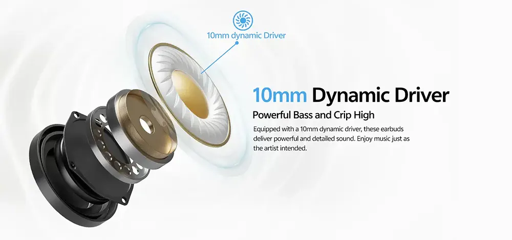 سماعة اذن لاسلكية كيو سي واي T43، بلوتوث 5.3، خاصية تقليل الضوضاء، وقت تشغيل 35 ساعة، رمادي، BH24QT43A