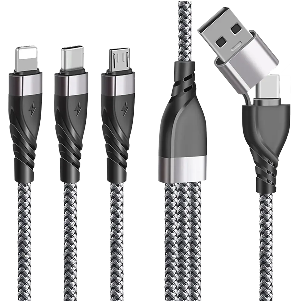 Riversong INFINITY 08 Fast Charging Cable, 60W Charging Power, 1.2m, 5 in 1, Gray, C60