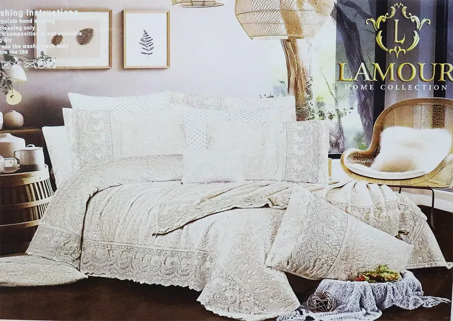 Ronza Bear Velvet Bedspread, 4 pieces, size 250X225 cm, multiple colors