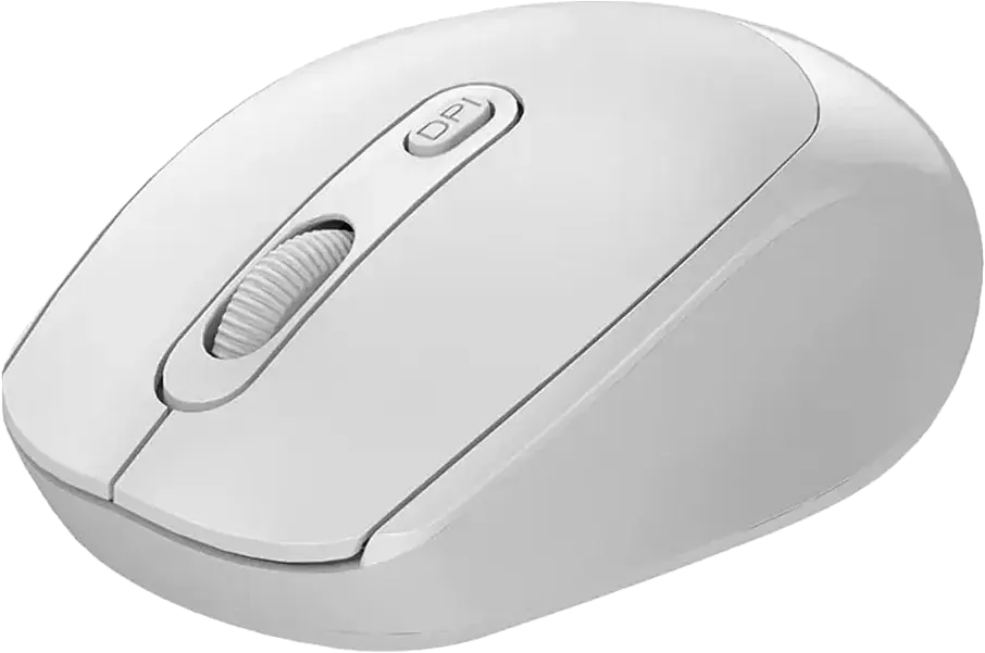 GigaMax Plus Wireless Mouse, Rechargeable, 3200 DPI, 4 Buttons, White, GM-15