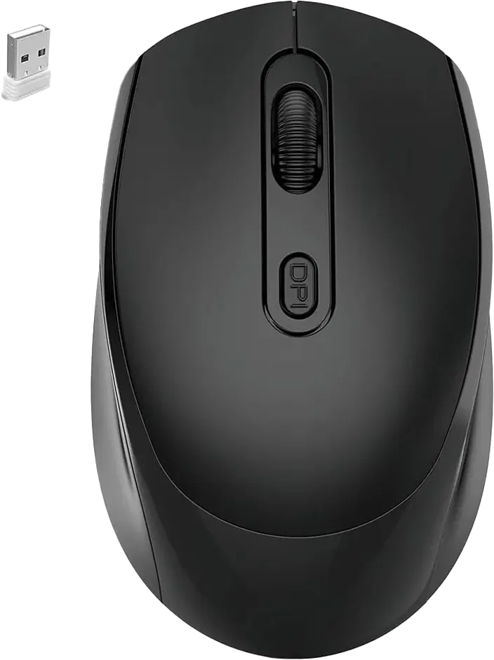 ماوس لاسلكي  جيجا ماكس بلس، قابل للشحن، 3200 نقطة فى البوصة، 4 أزرار، أسود، GM-15