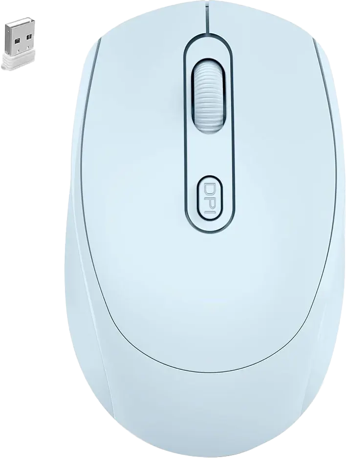 GigaMax Plus Wireless Mouse, Rechargeable, 3200 DPI, 4 Buttons, Blue, GM-15