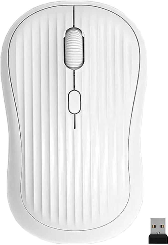 GigaMax Plus Wireless Mouse, Rechargeable, 3200 DPI, 4 Buttons, White, GM-16