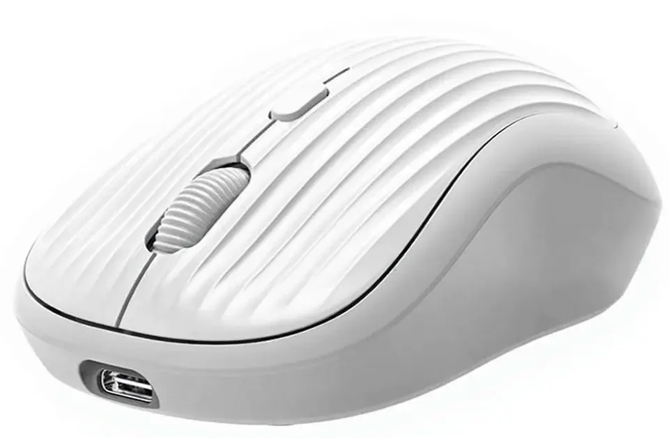 GigaMax Plus Wireless Mouse, Rechargeable, 3200 DPI, 4 Buttons, White, GM-16