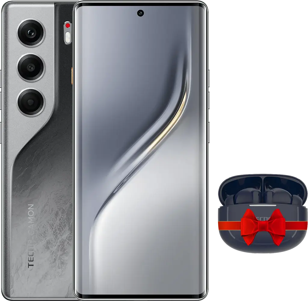 Tecno Camon 40 Pro Dual SIM, 256GB Memory, 12GB RAM, 5G, Galaxy Black + Tecno Buds 4 Air