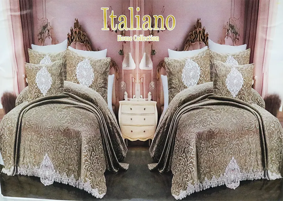 Romantic children's velvet bedspread, 6 pieces, size 220X160, multi-colored