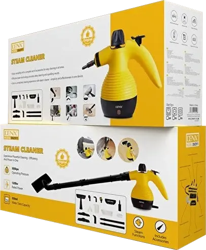 جهاز تنظيف بالبخار من دينكس، 1200 وات، خزان سعة 350 مل، ملحقات متعددة، أصفر، dx2911