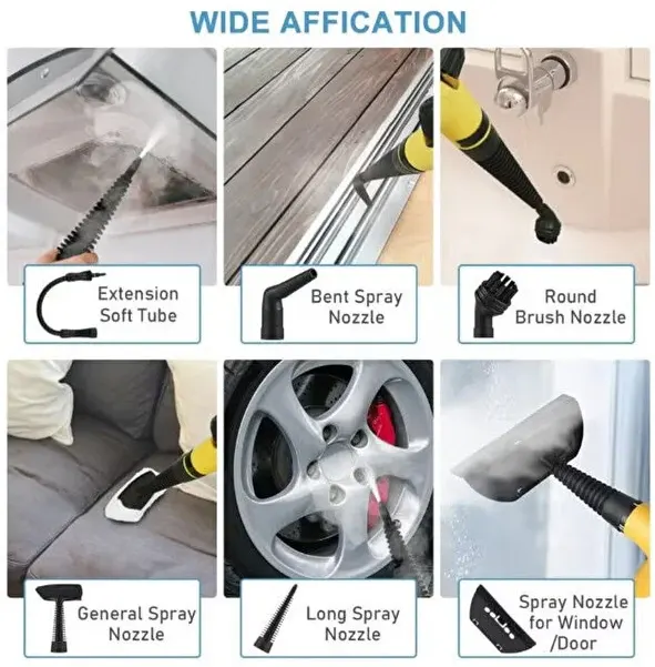 جهاز تنظيف بالبخار من دينكس، 1200 وات، خزان سعة 350 مل، ملحقات متعددة، أصفر، dx2911