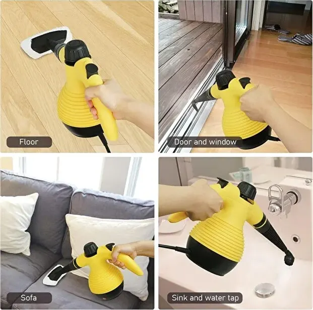 جهاز تنظيف بالبخار من دينكس، 1200 وات، خزان سعة 350 مل، ملحقات متعددة، أصفر، dx2911