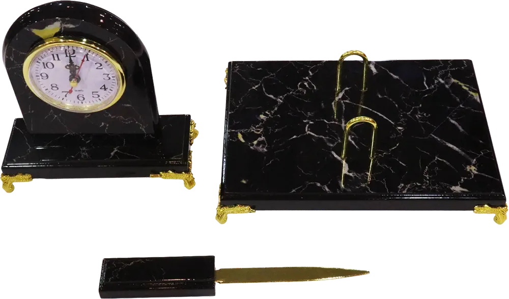 طقم مكتب خشب ، مكون من 8 قطع ، أسود رخامي، 658 K-MAX BS