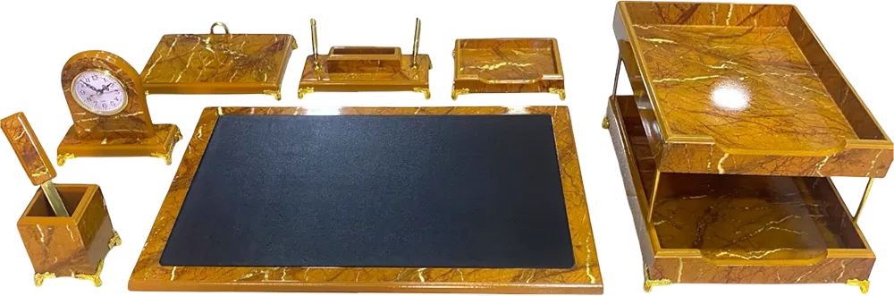 طقم مكتب خشب ، مكون من 8 قطع ، بني رخامي،  658 K-MAX YS