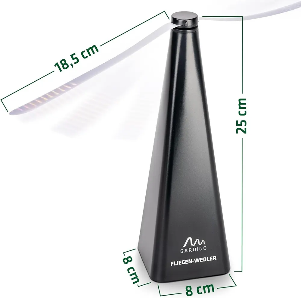 جهاز طرد الذباب والحشرات جارديجو، تعمل بالشحن USB، شفرات دوارة ناعمة وآمنة، أسود