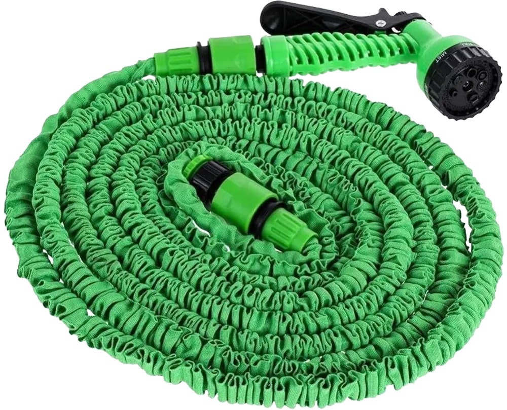 Flexible water hose, 30 meters (100 feet), expandable, 7-function spray nozzle, suitable for garden, car washing, and garden watering, easy to store, green, 2165