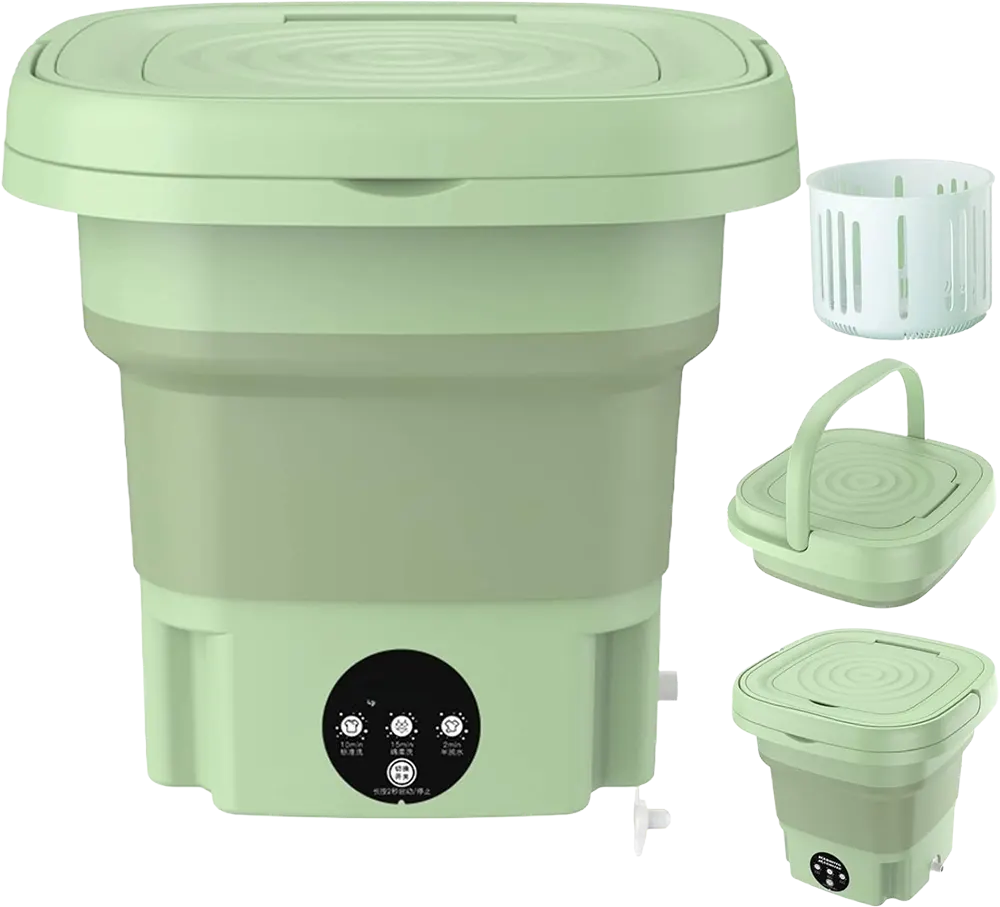 غسالة ملابس محمولة قابلة للطي، سعة 11 لتر، تصميم صغير مثالية للسفر والغسيل الخفيف، لوحة تحكم باللمس، 3534