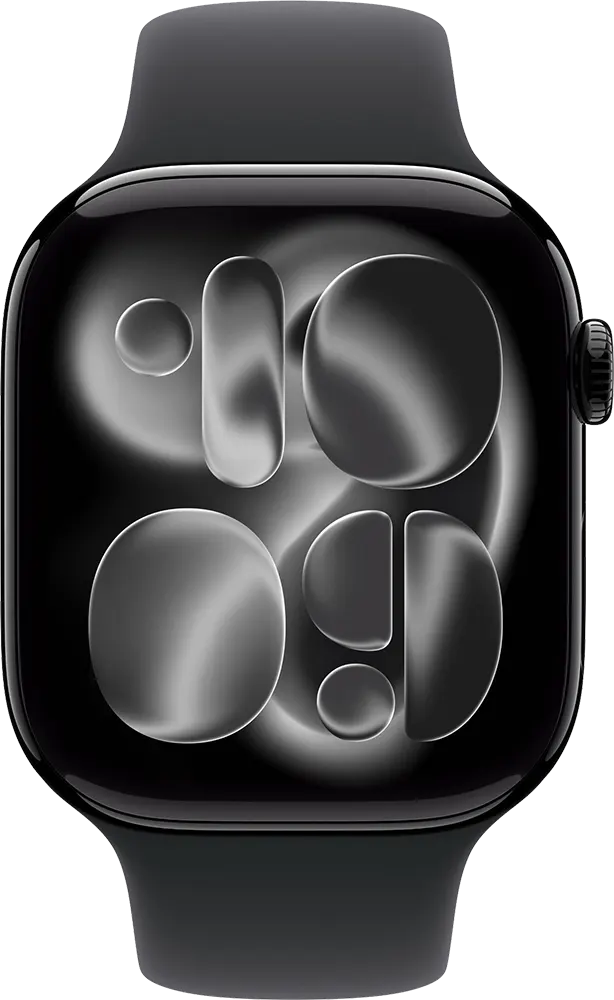 ساعة ابل سيريس 11، 46 مم، شاشة OLED، (GPS)، مقاومة للماء، هيكل من الألومنيوم، أسود