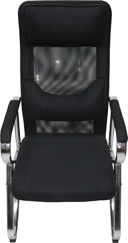 كرسي انتظار مزود بسوسته، هيكل معدني صلب، مسند رأس مبطن، أسود،  MN 02