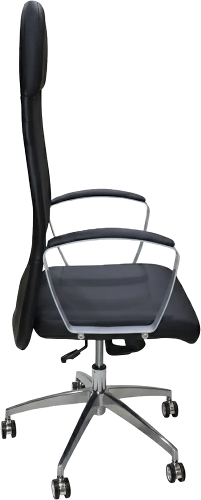 كرسي مكتب هيدروليك، ظهر عالي، أسود، MN-690