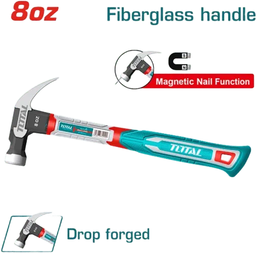 شاكوش خلاعة صغير توتال تولز ، رأس فولاذ ، مقبض الياف زجاجية ، THCH61008