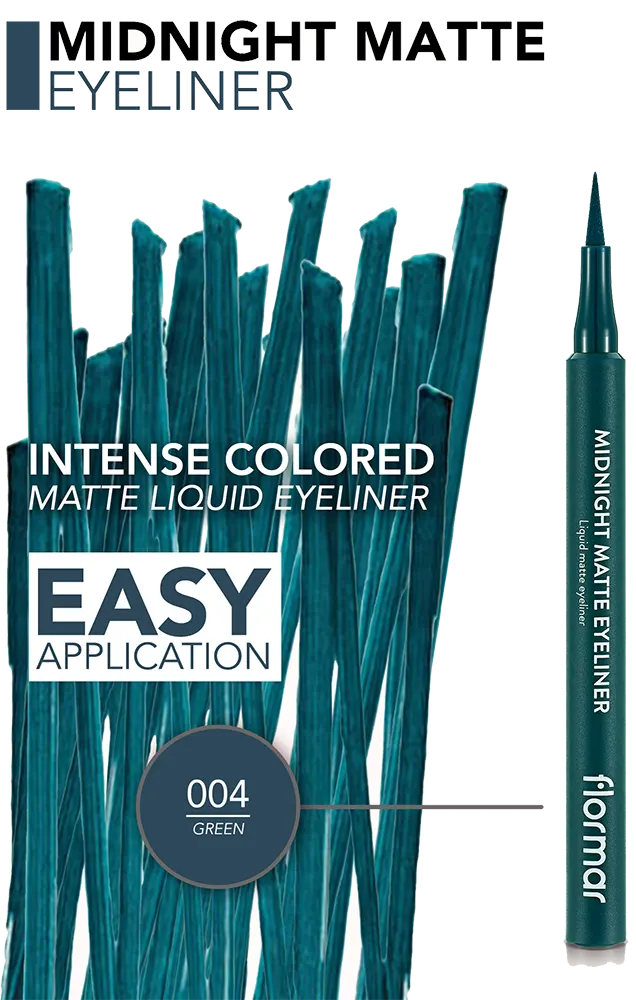Flormar Midnight Matte Eyeliner, 04 Green