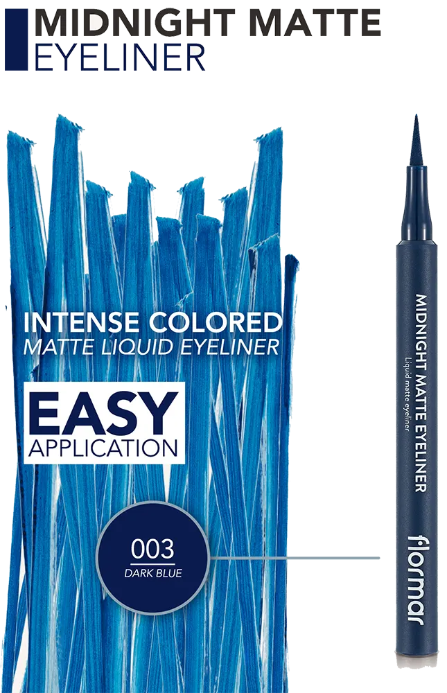 Flormar Midnight Matte Eyeliner, 03 Dark Blue