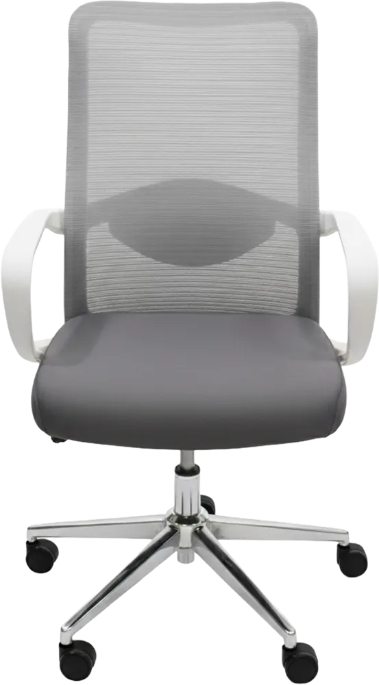 كرسي مكتب هيدروليك، ظهر شبكي ، رصاصي x أبيض، MN-189