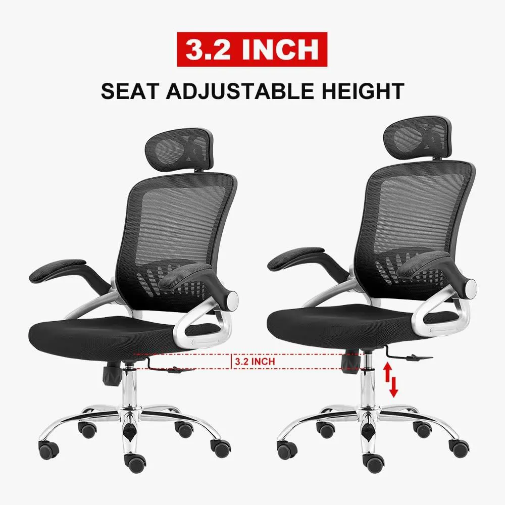 كرسي مكتب هيدروليك تويوتا، ظهر شبكي، مسند رأس، ارتفاع قابل للتعديل، أسود، MN-29A