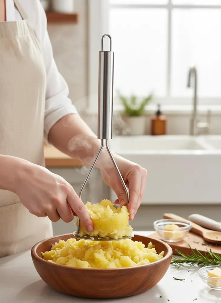 هراسه بطاطس دائرية، يد ستانلس