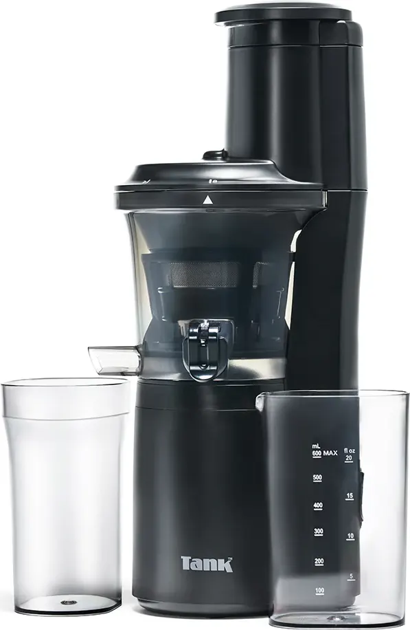 Tank Super Juicer Extractor, 300W, 600ml Jar, Stainless Steel Strainer, Reverse Rotation, Black, JE6009AB-GS