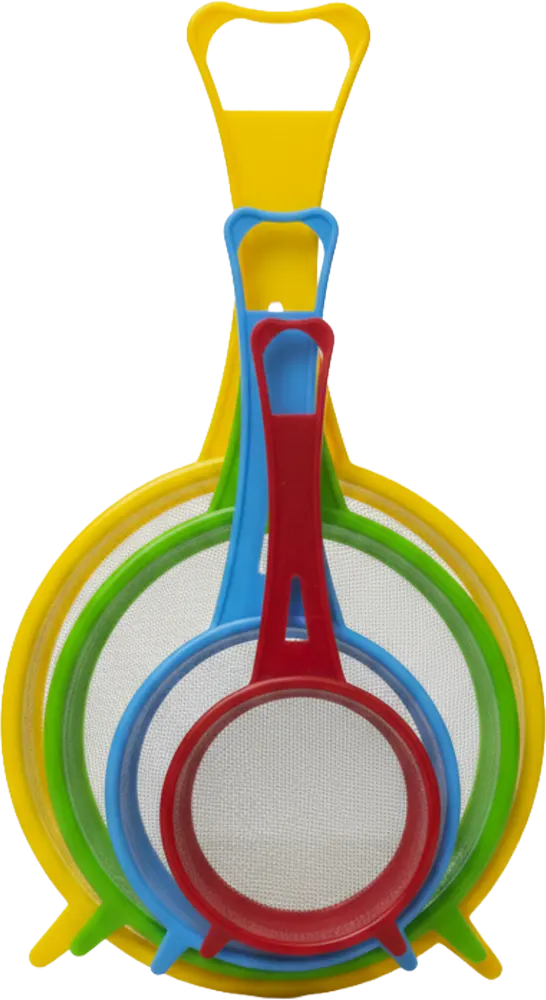 طقم مصافي أعشاب بلاستيك، 4 مقاسات، ألوان متعددة