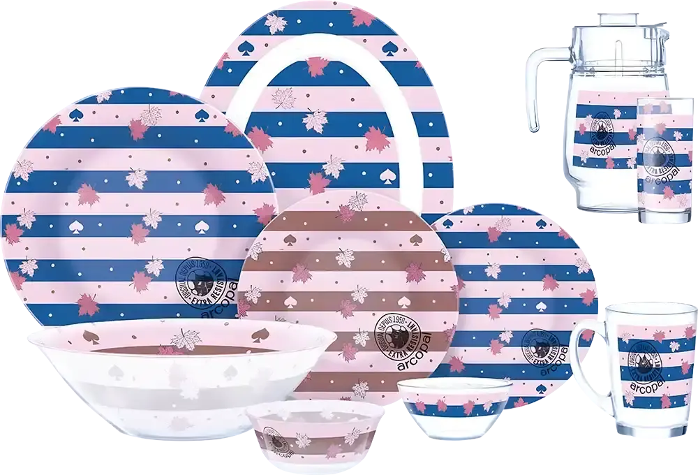 Arcopyrex Grandle 42-piece set, blue and pink, model 7569