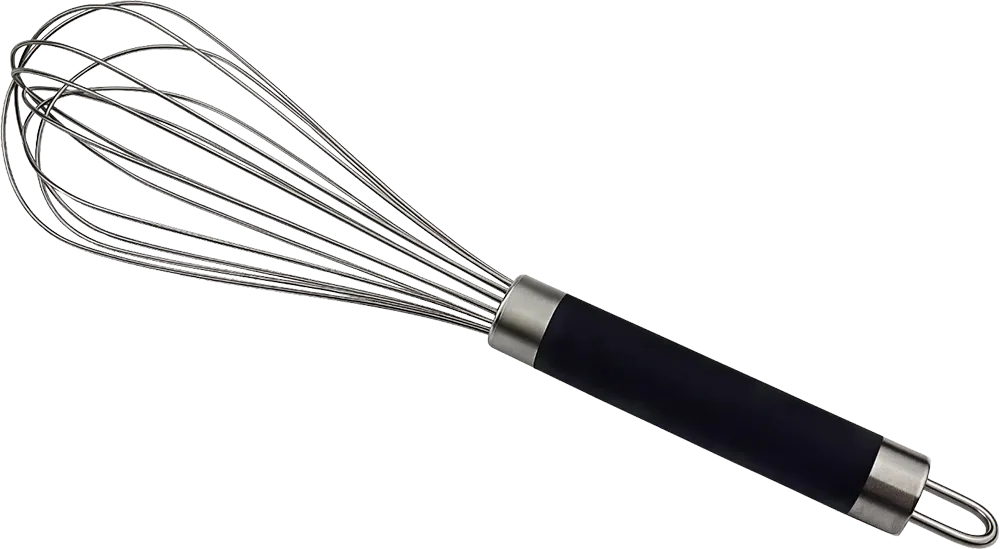 Wire egg beater, 10 inches, stainless steel, black handle, 134