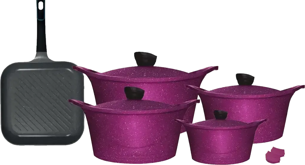 طقم حلل جرانيت جلورى لوكس + جريل، 11 قطعة، بتنجاني