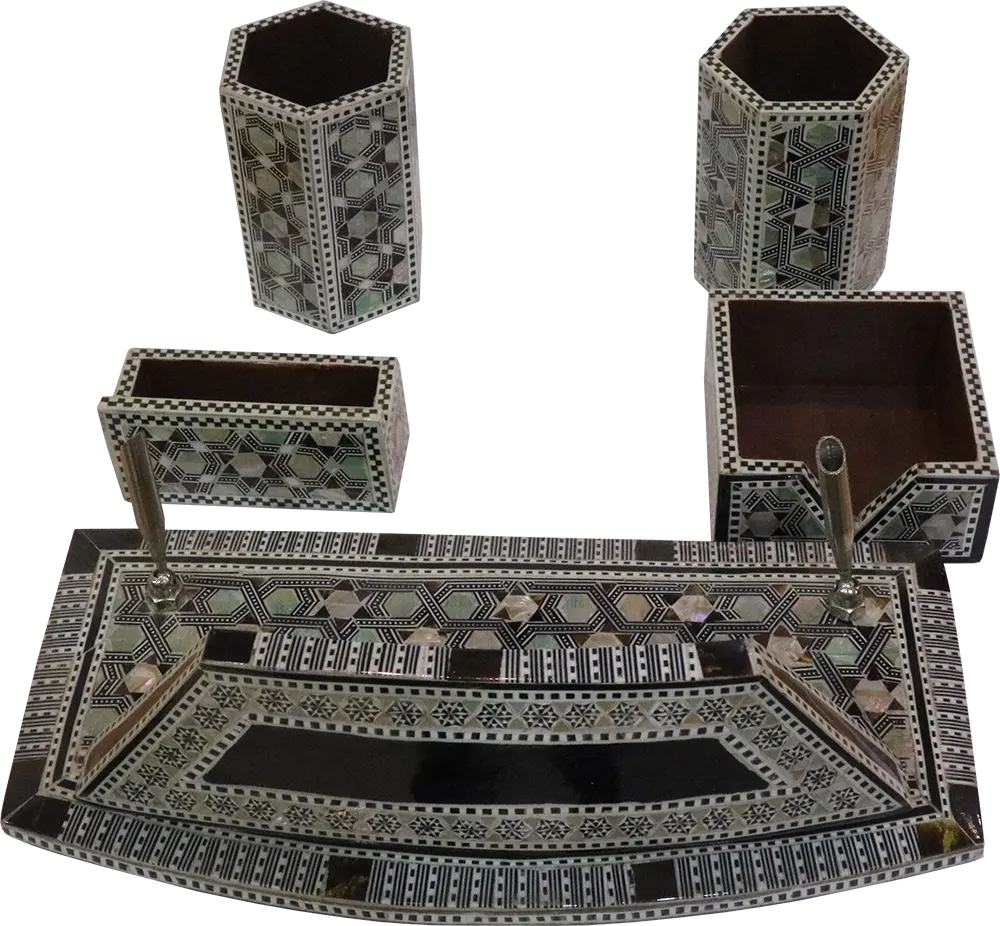 طقم مكتب صدف كبير، 11 قطعة