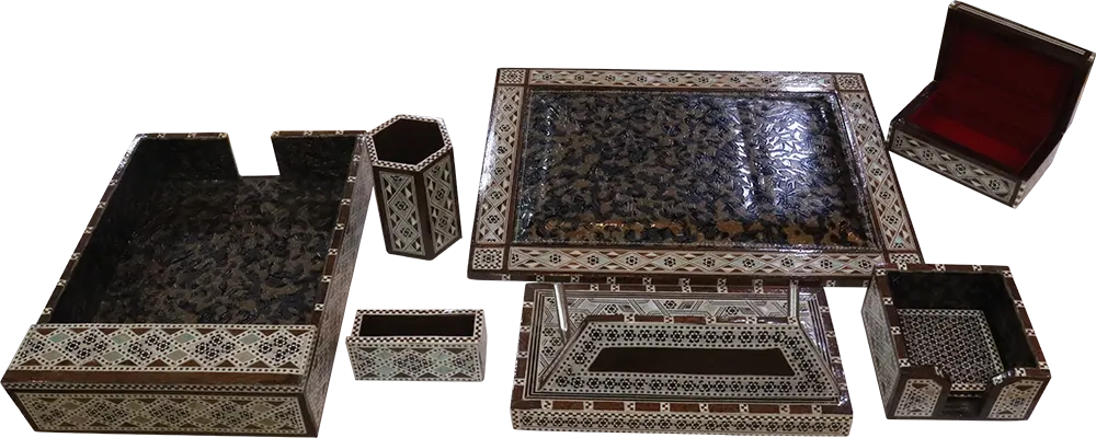 طقم مكتب صدف كبير، 10 قطع