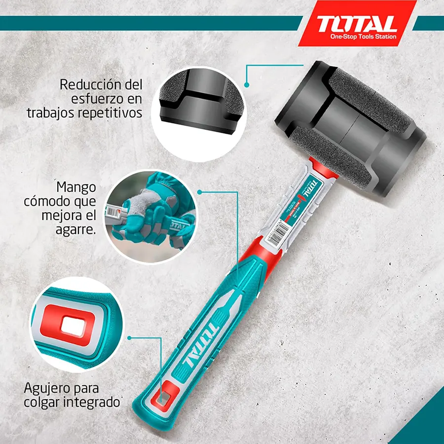 Total Tools Large Rubber Clamp, 450g, Rubber Head, THRUH6816