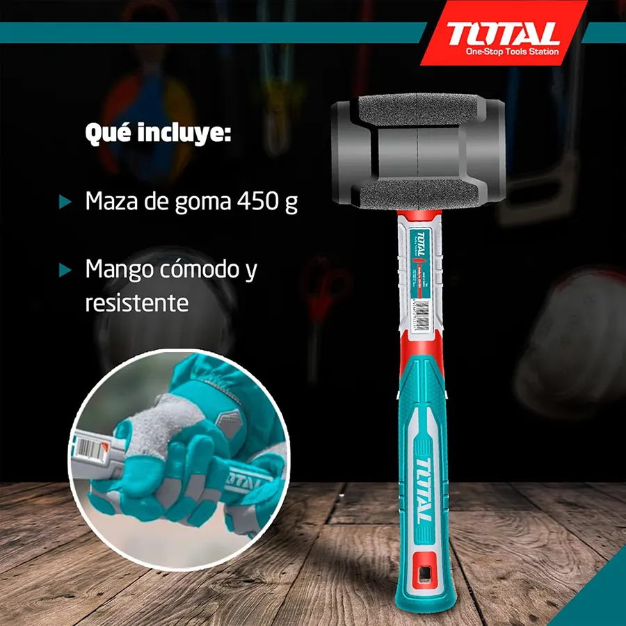 Total Tools Large Rubber Clamp, 450g, Rubber Head, THRUH6816