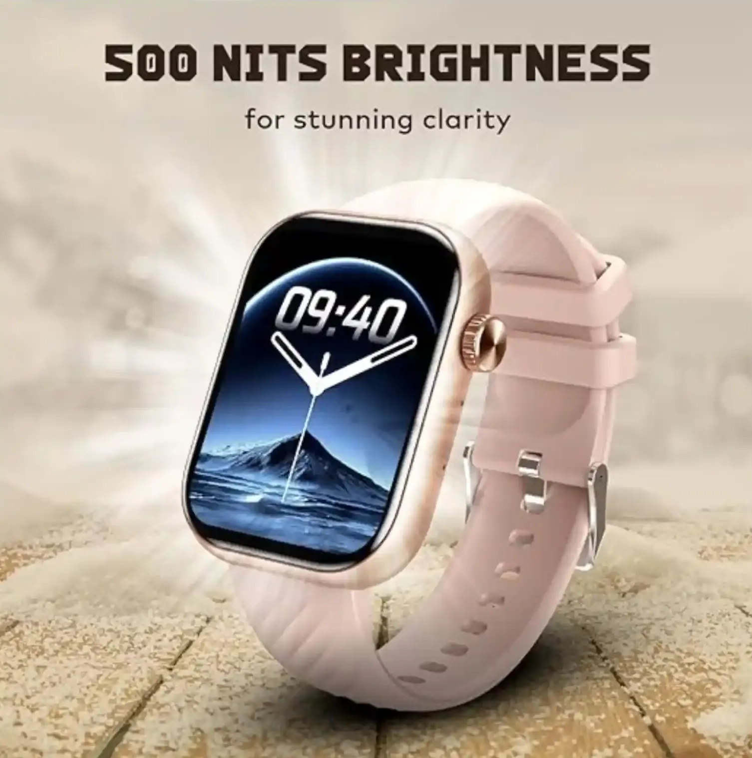 ساعة ايتل ستورم بلس الذكية، بلوتوث 5.2، شاشة لمس اي بي اس 2.01 بوصة، مقاومة للماء، سوار سيليكون، بطارية 300 مللي أمبير، روز جولد، ISW-015