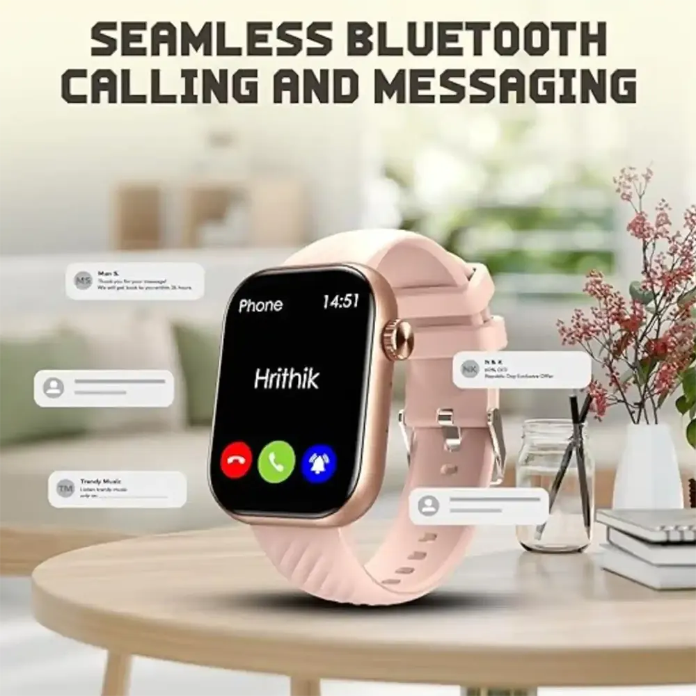 ساعة ايتل ستورم بلس الذكية، بلوتوث 5.2، شاشة لمس اي بي اس 2.01 بوصة، مقاومة للماء، سوار سيليكون، بطارية 300 مللي أمبير، روز جولد، ISW-015