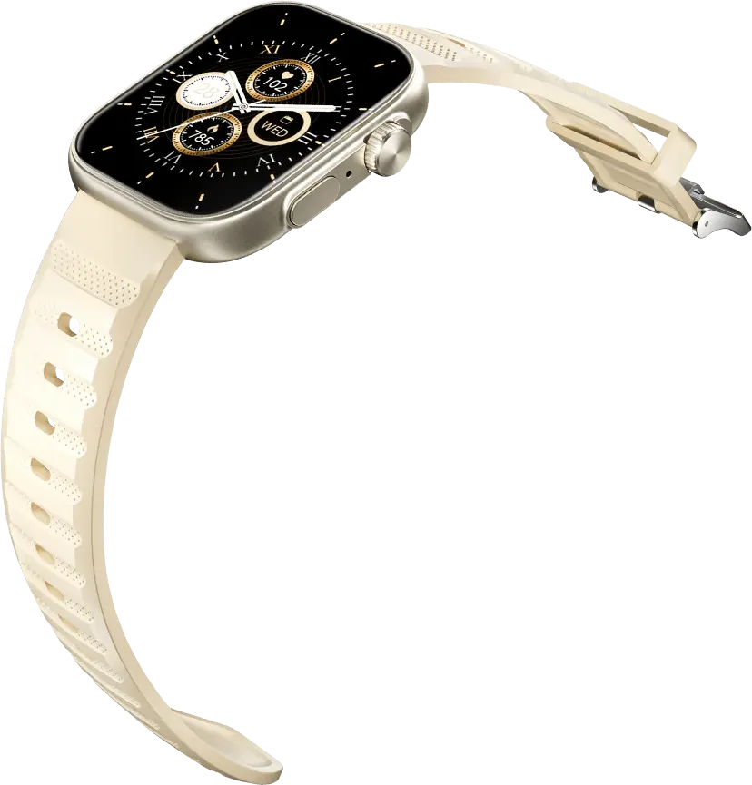 ساعة ايتل ستورم الترا الذكية، بلوتوث 5.3، شاشة لمس TFT مقاس 2.02 بوصة، مقاومة للماء، سوار سيليكون، بطارية 300 مللي أمبير، لون ذهبي شامبانيا، ISW-023