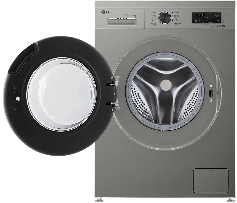 LG Fully Automatic Washing Machine, 7 kg, 1400 RPM, Digital Display, Wi-Fi, Inverter, Silver, F4Y2QYG6P