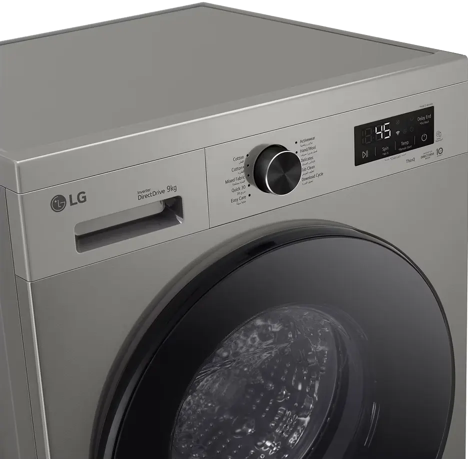 LG Fully Automatic Washing Machine, 9 kg, 1400 RPM, Digital Display, Wi-Fi, Inverter, Silver, F4Y2VYGYP