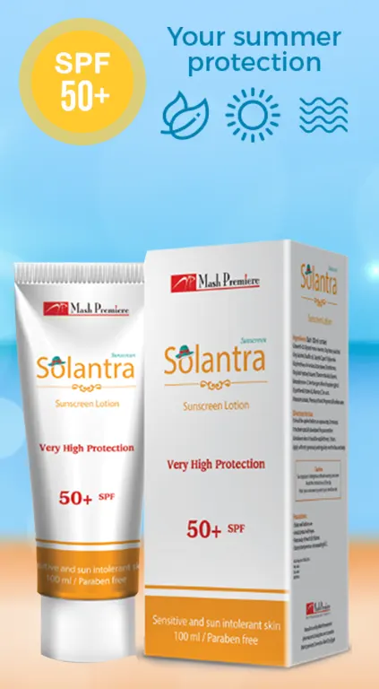 سولانترا صن بلوك لوشن بعامل حمايه من الشمس 50+ ، صن بلوك للبشرة الحساسة، 100 مل