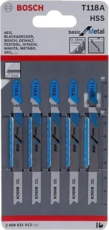 Bosch jigsaw blades, 5 pieces, 2 608 631 013
