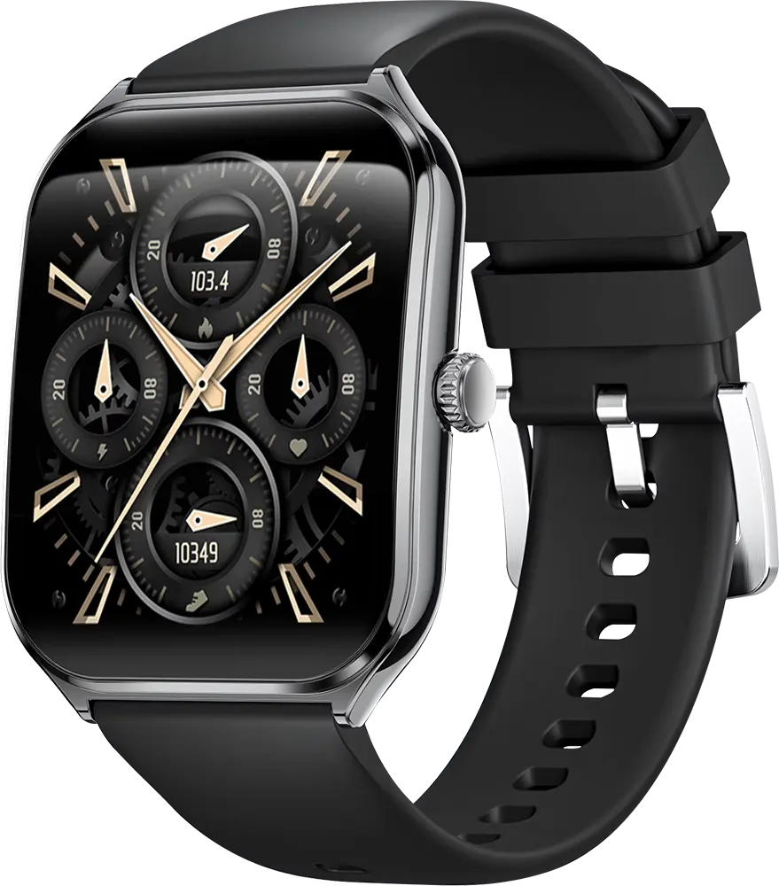ساعة ذكية من سمارت جيت SGW-E، شاشة لمس AMOLED مقاس 1.93 بوصة، بلوتوث V5.2، مقاومة للماء IP68، بطارية 200 مللي أمبير، لون أسود