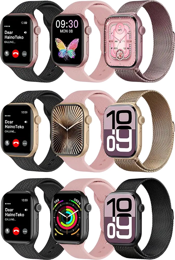 ساعة هاينو تيكو الذكية، شاشة AMOLED مقاس 1.9 بوصة، مقاومة للماء، عمر بطارية يصل إلى 5 أيام، 3 أحزمة، متعددة الألوان، SQ-17 Mini