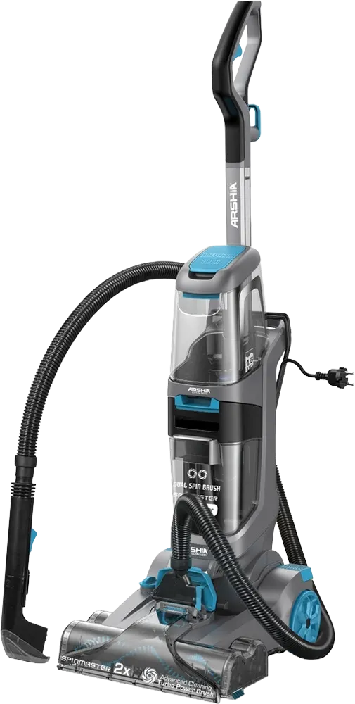 مكنسة وممسحة لغسيل السجاد من أرشيا، 800 وات، خزان مياه سعة 2.1 لتر، رمادي*أزرق، CW128-3061