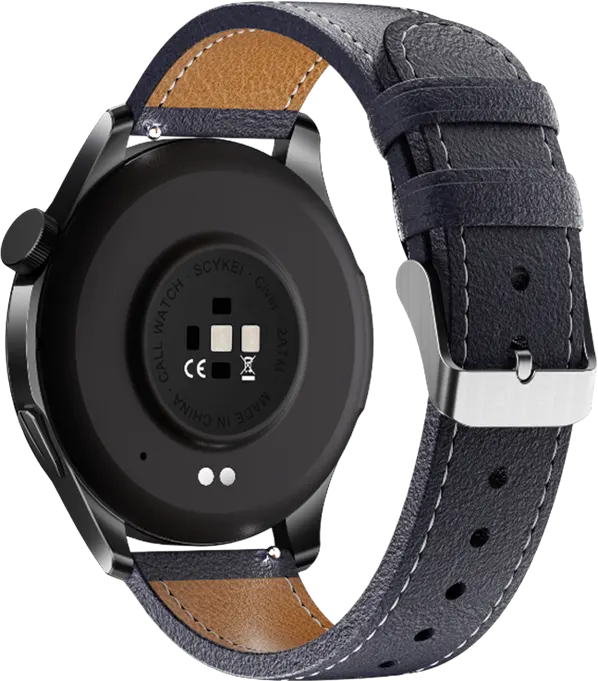 ساعة سكايكي سيفير الذكية بشاشة AMOLED مقاس 1.43 بوصة، وبلوتوث 5.3، ومقاومة للماء، باللون الأسود