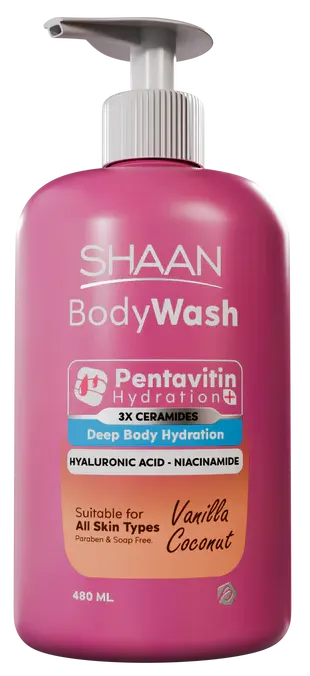 غسول الجسم بالفانيليا وجوز الهند من شان، 480 مل