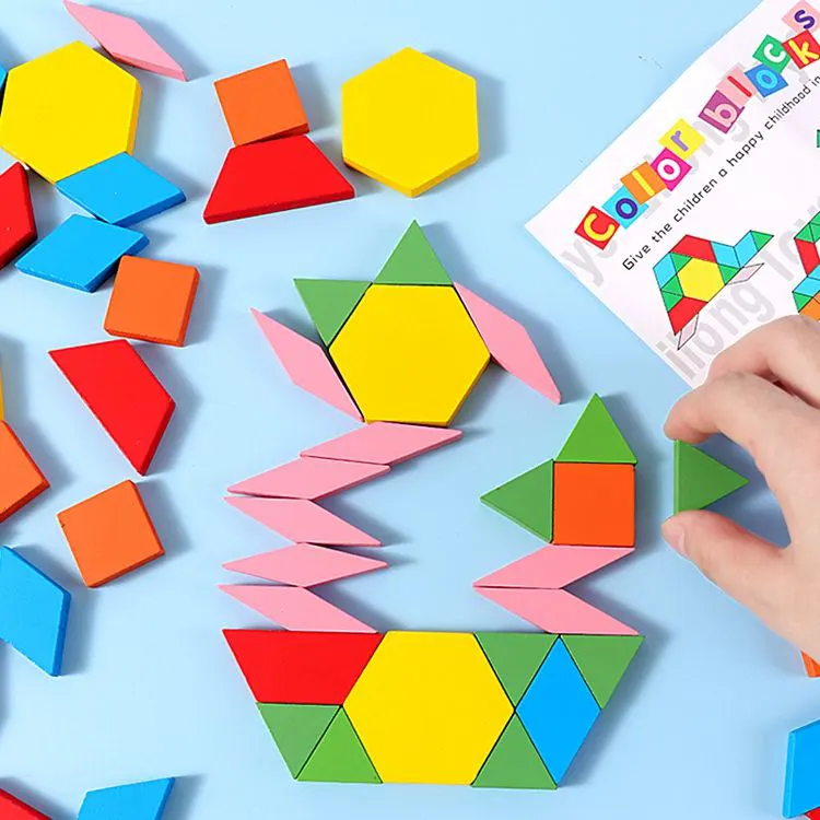 Wooden mosaic puzzle, 60 pieces, assorted shapes, 3033